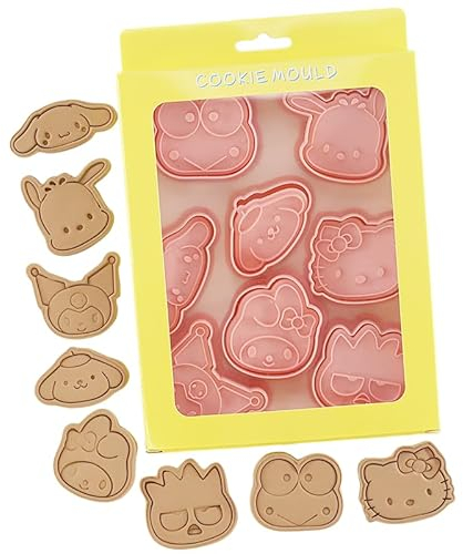 Cute KITTY Cat Cookie Cutter Set, 8 Stück Cartoon Ausstechformen mit geprägtem Muster, 3D Cartoon Fun Cookie Cutter Set, DIY Backen Kuchen Fondant Gebäck Backzubehör