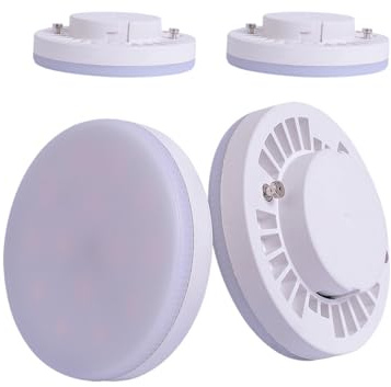 ukzboss GX53 7W 6000K Cool White Daylight White LED Spotlight Cabinet Light Reflector Bulb Replace to 50w 75w Halogen Bulb for GX53 Fixture for Kitchen Unit Lighting (Cool White 6000K)
