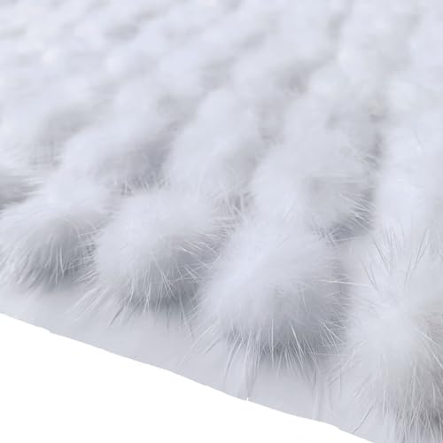 Yurosiay 10 Stück Mini Kunstfell Pompon 3cm Klein Kunstfell Bommel Weich Flauschige Fellbommel Künstliche Pelzbommel Kunstpelz Pompons Plüsch Bommel für DIY Haarschmuck Schmuck Handwerk Weiße