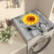 Nouiroy Tapete para lavadora, con diseño floral, para lavadora, secadora, cubierta superior, superabsorbente, para lavadora, microondas, refrigerador (girasol de madera)