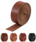 Glarks 1 correa de piel sintética de ancho (1 pulgada) de largo (80 pulgadas), tira de cuero plano suave marrón ideal para proyectos de arte y manualidades, cuerdas de tracción, correas de bolsa, asas