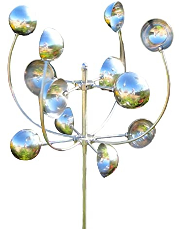 Kaohxzklcn Windspiel für Hof und Garten Metall Windskulpturen Outdoor Garten Windmühle Dekoration Rotierende Windmühle Windskulptur