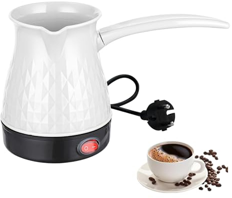 Vegena Espresso Maker Induction, 500 ml Turkish Coffee Pot, Electric Turkish Coffee Machine, Electric Coffee Pot for Home, Office, Mocha & Tea, Travel (White)