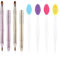 Lot de 6 pinceaux à récurer les lèvres rétractables double face en silicone avec capuchon - Mini brosse exfoliante double face pour rouge à lèvres, crème brillante