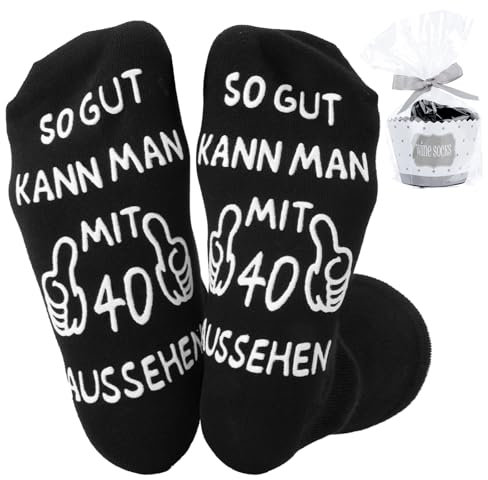 Belillpipi 40 Geburtstag Geschenk Lustige Socekn für Männer Damen, Socken mit Spruch Lustige Geschenke 40 Geburtstag mann für Männer Opa Papa Vatertag