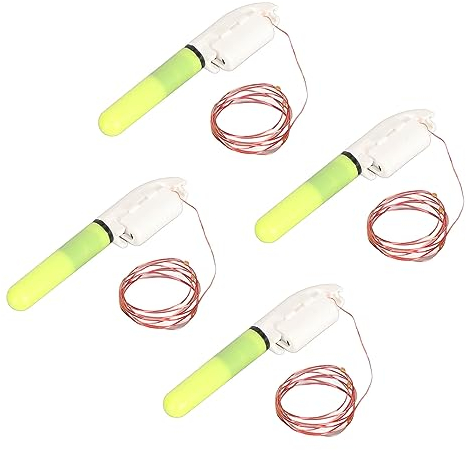 Hiraith LED-Nachtfischen-Bissalarm, ABS, Tragbar, 4 Stück, Angel-Leuchtstäbe, Wasserdicht, Hohe Helligkeit für Nachtangeln (7 Lichter)