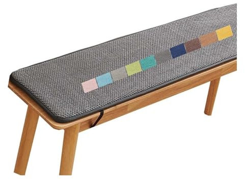 Stuhlkissen Mit Bändern, Sitzkissen Gartenstuhl Outdoor, Bankkissen, Gartenbank Kissen Bankauflage, Sitzauflage Bank Rutschfeste Sitzpolster Bank Für Indoor Fenster Terrasse e3(Dark Gray,200x40 cm 79x