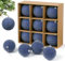 Weihnachtskugeln Dunkelblau, ilauke 9 Stück Christbaumkugeln - 8cm Weihnachts Kugeln Navy Blau, Glitzer und Ultraleichter Tannenbaum Kugeln, Einzigartig für Weihnachtsbaum Deko Christbaumschmuck