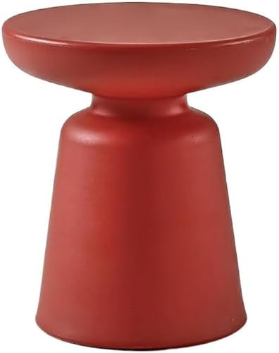 Couchtisch Nordischer einfacher Couchtisch Kleiner Haushaltssofa-Seiten-Couchtisch Balkon Erkerfenster Runder Tisch Schlafzimmer-Couchtisch Wohnzimmermöbel,Rot,F