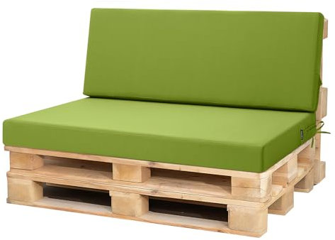 PRIMEPATIO Palettenkissen Outdoor 2er Set für Terrassenmöbel, Auflagen, Kissen & Polster, Wasserdicht und Farbecht, Ersatz für Palettensofa, Sitzkissen für Europaletten, Hof, Garten, Terrasse, Grün