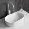 VNNHGB Aufsatzwaschbecken fürs Badezimmer, 50,8 x 33 cm, weiß, modernes Aufsatzwaschbecken aus Porzellan, Keramik, Kunstwaschbecken mit Wasserhahn, Badezimmer