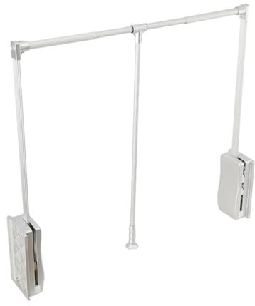Lfhelper 20kg Kleiderlift Garderobenlift Kleiderstange Wardrobe Lift Wardrobelift Kleider Liftbeschlag Kleiderschranklift breitenanpassbar von 660-890mm, Schrankinnenseiten Montage