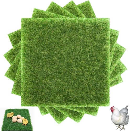 QYEHF 5 STK Künstliche Moos Deko Rasen Gras Miniatur Moos Gras 15x15 cm Garten Kunstrasen Verzierung, Waschbarewiederverwendbar, für Hühnerstalle, Garten, Rasen,