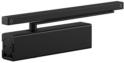 AXA Automatischer Türschließer - 7508 - Türfeder - Bis 60 kg | Einstellbare Schließgeschwindigkeit und Endschlag, Schwarz