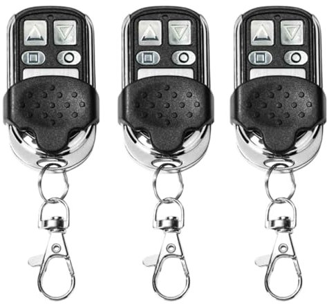 3Pcs Universal Garage Door Opener Remote Control, Electric Gate Fob with Sliding Protective Cover, Cloning Key Fob for Garage Door Telescopic Door Parking Lock Anti-theft Device