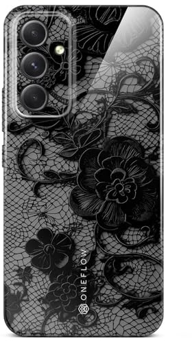 ONEFLOW Splash Cover für Samsung Galaxy A54 5G Hülle mit Design Muster, Handy Schutzhülle mit Kameraschutz, Case Bedruckt extra dünne Handyhülle, Floral Spitze Schwarz
