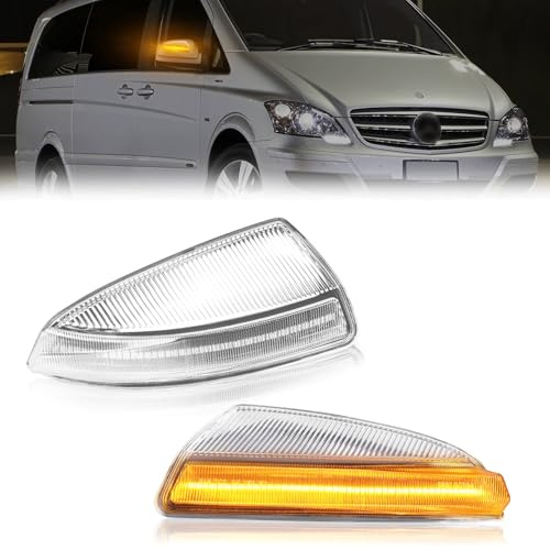 OZ-LAMPE Spiegelblinker für Mercedes Benz Viano Bus W639 Vito MIXTO BOX W639 C-Class Saloon W204 C-Class T-model S204 Benz ML-Class, Blinker Seitenblinker mit Canbus Fehlerfrei, 2 Stück