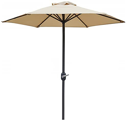 ZJFHEYUO 2m/6.6ft Small Patio Garden Parasol,Balcony Table Umbrella with Hand Crank,6 Ribs,Outdoor Sun Shade Umbrella Parasol for Backyard,Pool