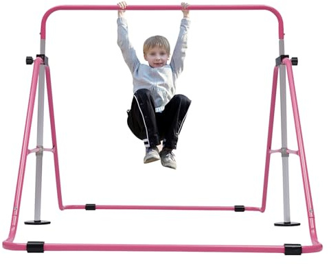 Gymnastikstange Kinder Outdoor, Höhenverstellbare Turnstange Garten Stahl, für Kinder Turnreck Reckstange Horizontale für Indoor/Outdoor