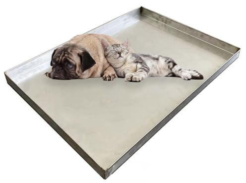 Metall-Hundebox-Wanne, Ersatzwanne Aus Edelstahl für Hundeboxen, Robuste, Bruch- und Korrosionsbeständige Hundebox(16x16in)