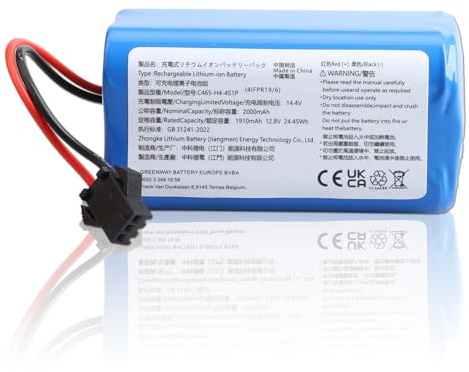2000mAh Battery Compatible with Lefant M210 M210B M210P M213 M213S Robot Vacuum Cleaner Battery 12.8V