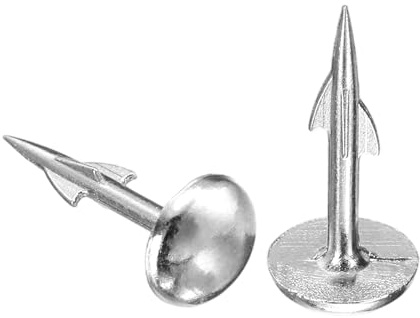 sourcing map 50 Stück Polsternägel, 8 x 17,8 mm, Möbelnägel, runder Kopf, dekorative Reißzwecken mit Widerhaken für Sofas, Betten, DIY-Projekte, Silber