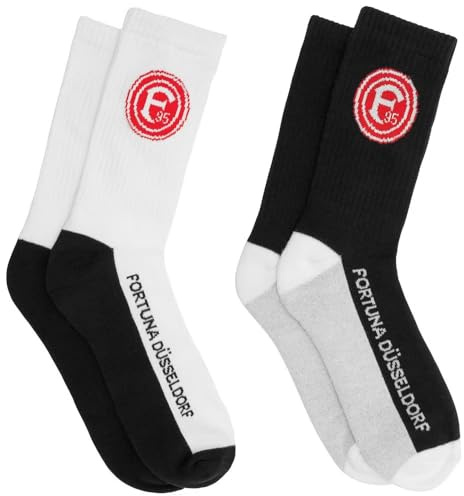 Fortuna Düsseldorf Sportsocken 2er Set | schwarz-weiß | Socken - Gr. 35/38