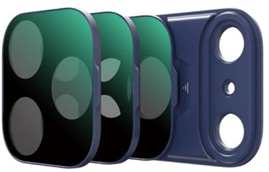 Magnetic CPL/Black Mist 1/4 / UV Filter Set for iPhone 17 Pro/Max, Optical Glass Lens Filters, Anti-Fingerprint Portable Camera Lens Filters (for iPhone 17 Pro Blue)