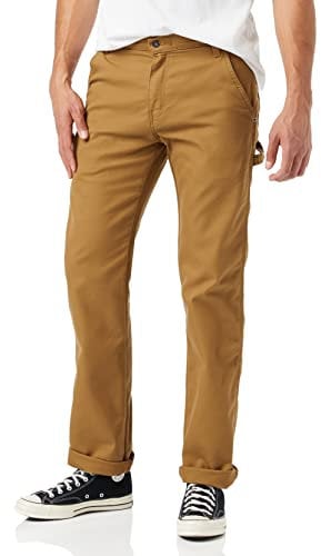 Dickies - Pantalon de menuisier en toile de coton pour homme, Coupe droite, Caramel, 40W/32L