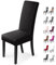 Housse de chaise Décor 2 pièces housse de chaise Stretch-Housse Couverture de chaise de matériau spandex élastique pour un ajustement universel, très facile à nettoyer et durable (Paquet de 2, Noir)