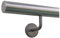 TIBU Handlauf Edelstahl 33,7 mm Geländer 0,3m - 6m, Länge 300 cm, Ende gerade Kappe und gewinkelte Halter
