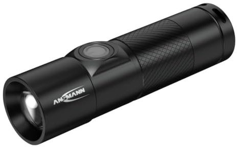 ANSMANN LED Taschenlampe T350FR mit 300 Lumen & 4 Funktionen - Handlampe aufladbar über USB, fokussierbar, dimmbar, IP54 Staub- & Spritzwasserschutz - 5W Akku Arbeitsleuchte für Werkstatt & Camping