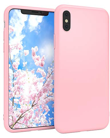 EAZY CASE Handyhülle Silikon mit Kameraschutz kompatibel mit iPhone X/iPhone XS in Rosa, Ultra dünn, Slimcover, Silikonhülle, Hülle, Softcase, Backcover