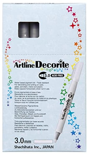 Artline 'Decorite' White Marker Pen 3.0mm for Card, Glass, Metal and Plastic