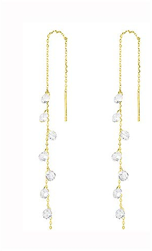SLUYNZ 925 Sterling Silber Funkelnde CZ Tropfen Ohrringe Kette für Damen - Lange Einfädler Quaste Baumeln Ohrhänger