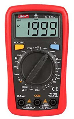 Silver Electronics - Multimeter (UT131D), Größe: Handfläche, manueller Bereich, Messbereich: Kapazität, Widerstand und Frequenz, Dioden- und Durchgangsprüfung, maximale Anzeige von 2.000