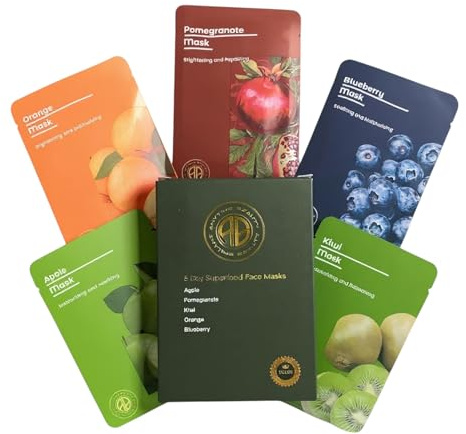 Face Masks Gift Set for Women – 5 Hydrating Korean Vegan Sheet Masks