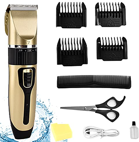 Haarschneidemaschine Profi, Leiser Motor Haarschneider Kinder, Langhaarschneider Akku USB Wiederaufladbare Männer Trimmer Haartrimmer Set für Familien, Baby Haartrimmer mit 4 Führungskämme
