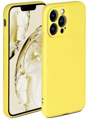 ONEFLOW Soft Case für iPhone 13 Pro Max Hülle aus Silikon mit Kameraschutz, Silikonhülle mit erhöhtem Schutz fürs Display, Backcover Schutzhülle, weiche Handyhülle, Gelb