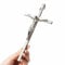 VINETEN Kruzifix Wandkreuz | Silber Metall Schlank katholische Kreuze | Kreuz Wanddekoration für Ihr Zuhause – 20,3 cm