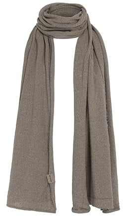 KNIT FACTORY - Iris Schal - Schal für Damen und Herren - Hochwertige Qualität - Bequemer Schal aus 92% Recycelte Baumwolle - Taupe