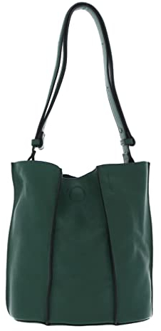 FREDsBRUDER Leder Schultertasche FB Midi Bucket Emerald dunkelgrün