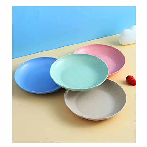Mgiahekc Set Di Stoviglie Riutilizzabili Per La Cena, Eleva La Tua Esperienza Culinaria Con Il Piatto Rotondo Da 20,5 Cm - Materiale PP Con Fondo Rialzato E Bordi Lisci,4pcs