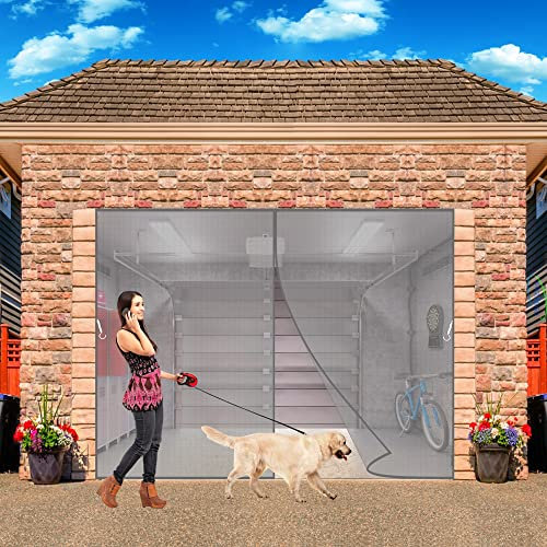 Zanzariera Magnetica Porta Finestra 280x260 cm Zanzariera A Tenda, Chiuso Automaticamente Pieghevole Totalmente Magnetica, per Corridoi Porte Patio - Grigio H