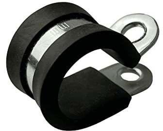 Boltza® W1 Zinc Plated Mild Steel Rubber Lined P Clips Hose Pipe Clamp P-Clips 70mm x10