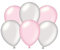 PD-Party 7036582 Festa Palloncini | Naturale Gomma (Latex) | Compleanno Decorazione, Pacchetto di 6, Argento Metallizzato/Rosa, 30cm Lunghezza x 30cm Larghezza x 30cm Altezza