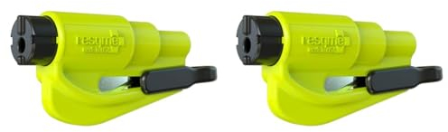 resqme GBO-RQM-YELLOWFLUO Das Rettungswerkzeug als Schlüsselanhänger, Gelb (Safety Yellow), 1er-Set (Packung mit 2)