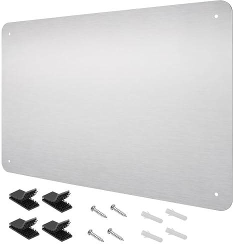 Belle Vous A3 Magnetic Stainless Steel Notice Board - 30 x 45cm/12 x 18 Inches - Wall Display Board for Letters/Numbers, Notes & Photos - Ideal for Kitchen, Refrigerator, Cabinet, Home or Office