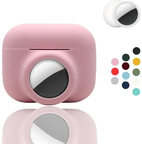 【2 in 1】CAQAKA Anti-Scratch Anti-Fall Anti-Lost Protective Cover Compatible with AirPods Pro and AirTag, Soft Silicone Protective Case for Boys Girls Womens Mens