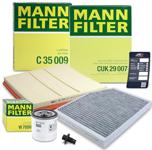 MANN-FILTER Inspektionspaket Filterset 1x Ölfilter, 1x Luftfilter, 1x Innenraumfilter (Aktivkohlefilter) Kompatibel mit FORD TOURNEO CUSTOM, TRANSIT V363